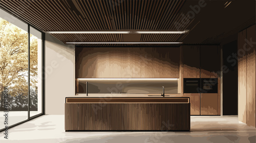 Contemporary Domestic Kitchen with Stylish Wood Details