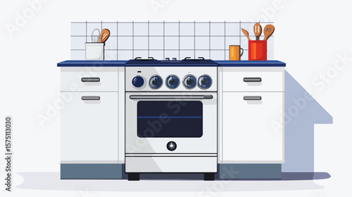 Modern Kitchen Appliance Stove Oven Illustration