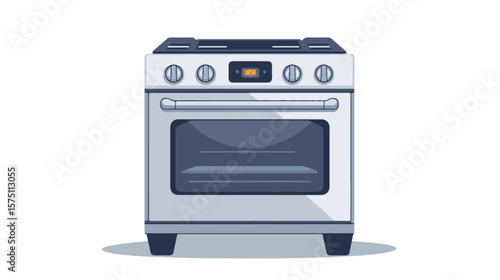 Sleek Modern Kitchen Stove Icon in Flat Vector Design