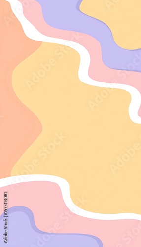 Pastel abstract background with wavy shapes