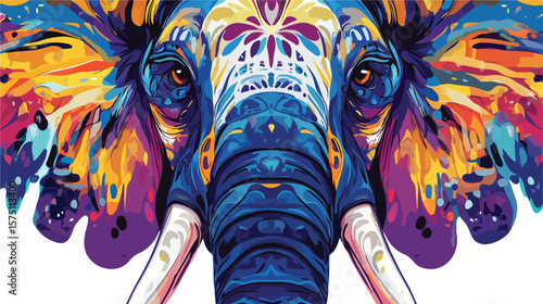 Giant Elephant Monster Vector on White Background