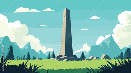 Global Monument World Illustration Centered with Vibrant Vector Design