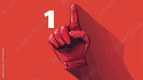 Number 1 Fan Hand Glove with Raised Finger Gesture