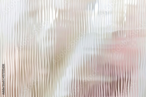 Reeded Glass. Colored Ribbed Background. Blue, Purple, Silver, Pink and Violet. Transparent background with abstract neon for texture. Modern rainbow art on blurred backdrop with stripes.