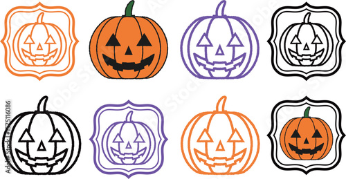 Halloween pumpkin -1-2 set
Jack o'lantern cute simple icon