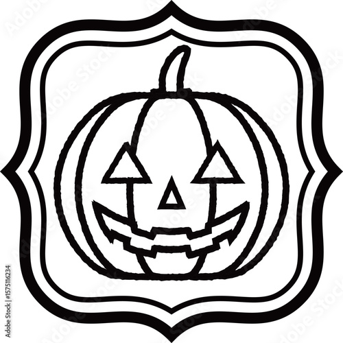 Halloween pumpkin -1-2 frame-mono
Jack o'lantern cute simple icon