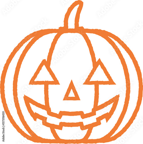 Halloween pumpkin -1-2 orange
Jack o'lantern cute simple icon