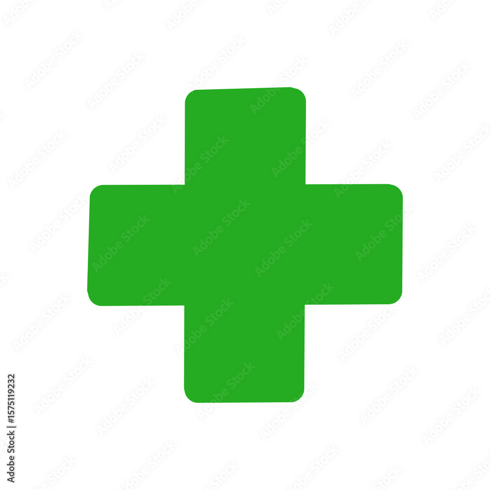 Fototapeta premium Medical Cross Icon – Black Plus Symbol Vector for Healthcare/ 医療マークのアイコン/黒い十字の救急シンボル素材