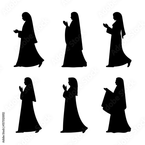 Unique and good quality Muslim Woman silhouette set