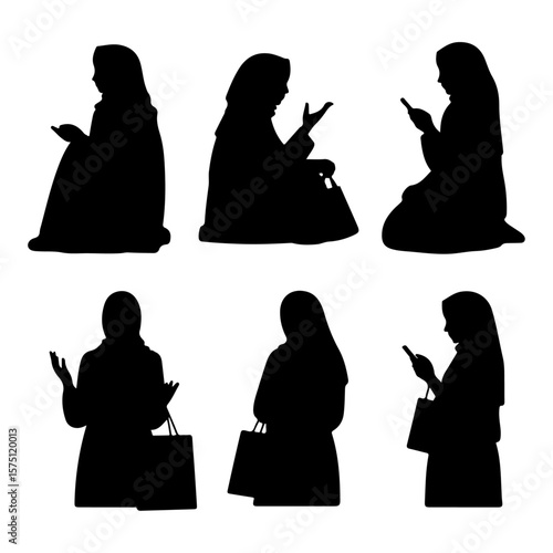 Unique and good quality Muslim Woman silhouette set