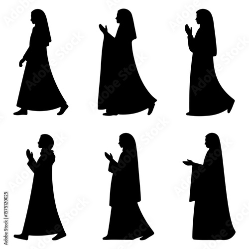 Unique and good quality Muslim Woman silhouette set