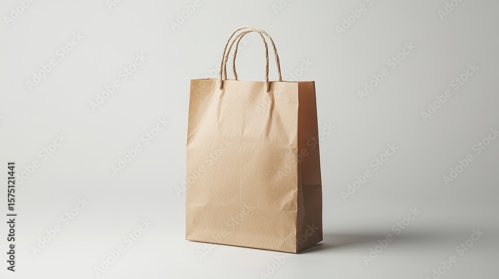 Kraft paper shopping bag against a plain background. Kraft paper shopping bag against a plain background.