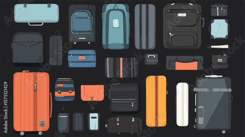 Efficient Luggage Packing for Travel: Flat Vector Illustration