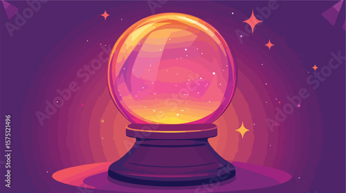 Enchanting Crystal Ball Vector Icon Design for Mystical Concepts