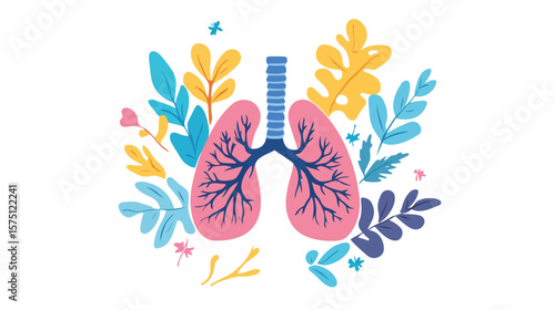 Creative Human Lungs Cartoon Design for Anatomy Illustration