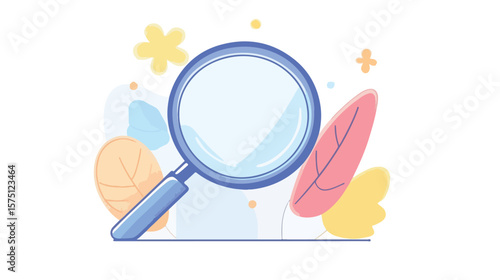 Modern Magnifying Glass Flat Vector Design Isolated on White Background