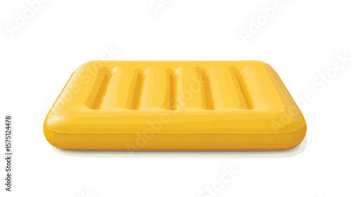 Bright Yellow Inflatable Water Mattress for Pool on Sunny Day