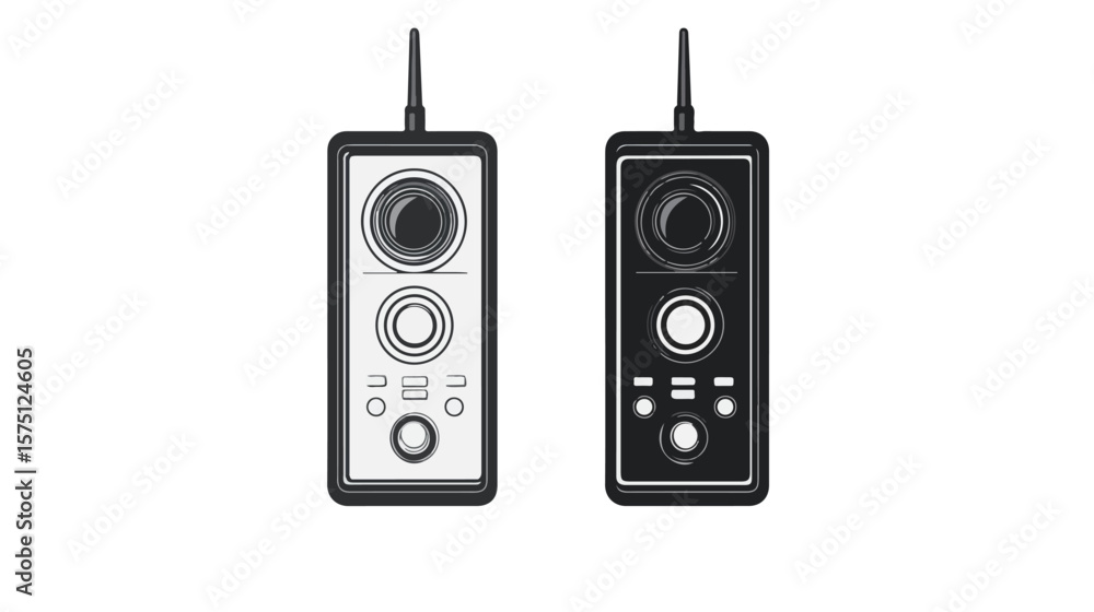Fototapeta premium Professional Black and White Intercom Flat Vector Icon Design