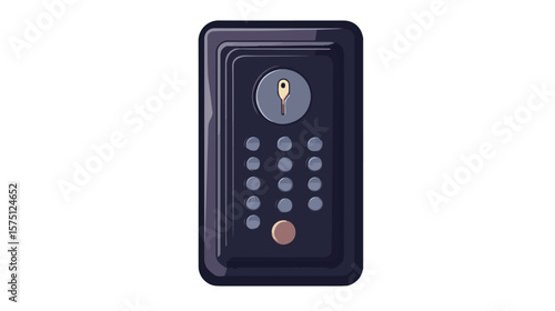 Modern Intercom Door Lock Flat Vector Design Isolated