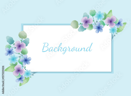 Pretty and cute watercolor style flower template, background image, border, plant, leaf, banner texture advertisement poster