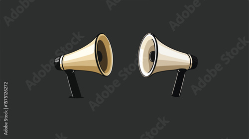 Sleek Megaphone Flat Icon for Marketing Communication Campaigns
