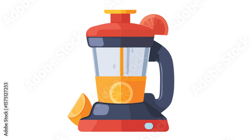 Juicer Squeezer Flat Vector Icon on White Background