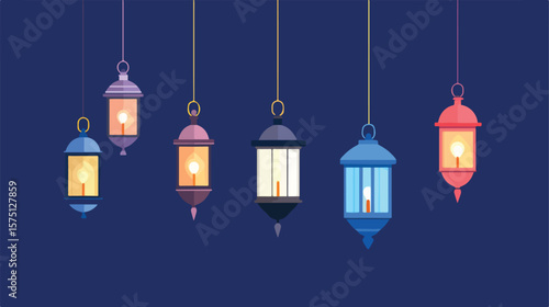 Modern Hanging Lamps Horizontal Banner Design