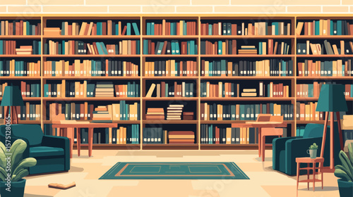 Modern Library with Extensive Collection of Books