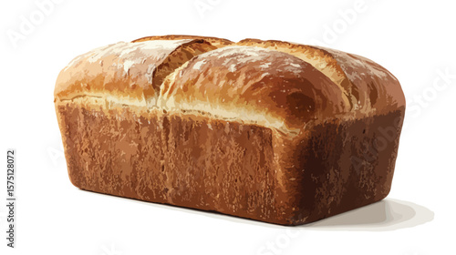 Fresh Large Loaf of Bread on White Background