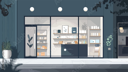 Modern Retail Store Façade with Variety of Merchandise Display