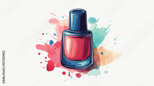 Vibrant Nail Polish Vector on White Background for Beauty Concepts