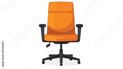 Modern Office Chair Flat Vector Design on White Background