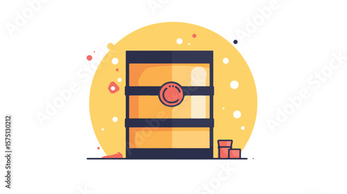 Modern Oil Barrel Flat Vector Icon Design Concept
