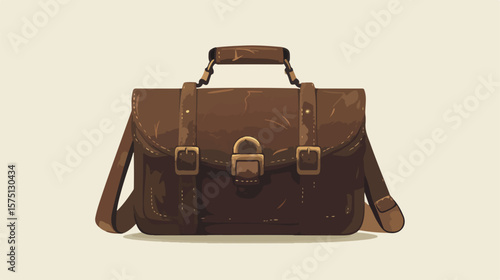 Vintage Leather Bag with Elegant Buckle - Classic Style
