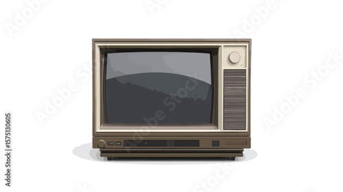 Vintage Old TV Simple Flat Vector Design Isolated on White