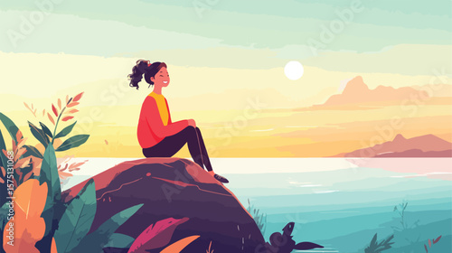 Happy young woman smiling and enjoying life