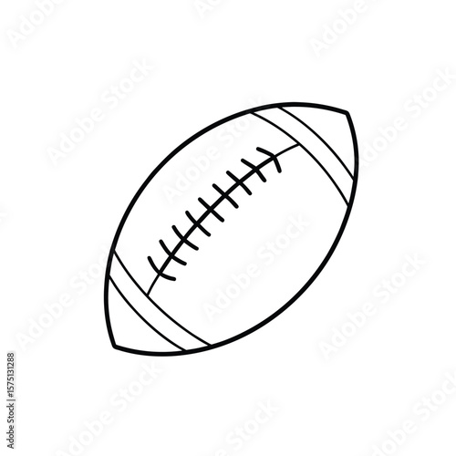 Simple football outline icon vector graphic isolated on white background