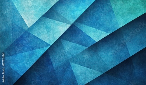 Abstract geometric pattern with layered textured blue shapes creating a sense of depth and calmness
