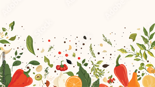 Fresh Organic Spices Template in Flat Vector Design