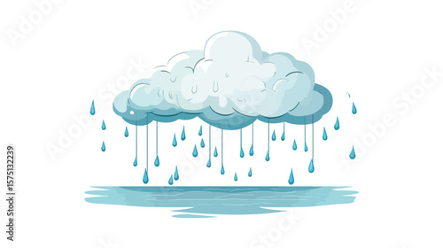 Isolated Overcast Weather Symbol Vector on White Background