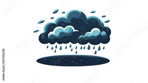 Overcast Weather Symbol Vector Isolated on White Background