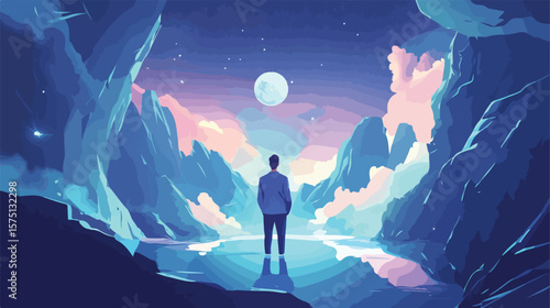 Modern Page Not Found Flat Vector Illustration Centered Design