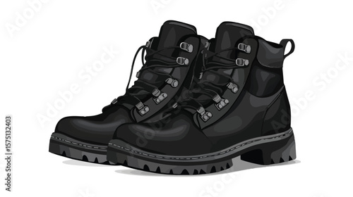 Premium Pair of Black Leather Hiking Boots for Outdoor Adventures