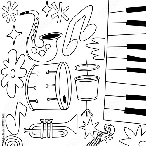 Photography Music illustration for jazz performance