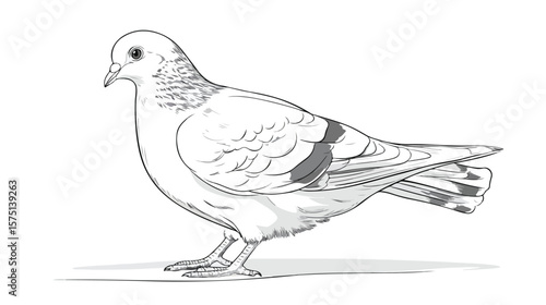 Colorful Pigeon Cartoon Character Coloring Page Design