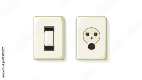 Electrical plug socket flat vector illustration isolated
