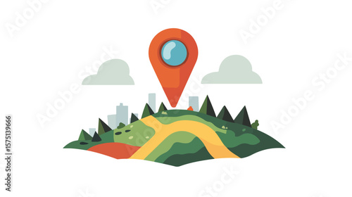 Precise Point of Location Marker on White Background