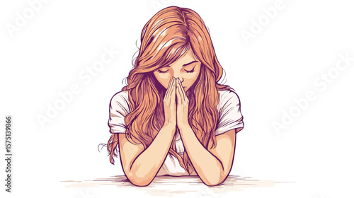 Elegant Praying Logo Design Vector Image for Religious Brands