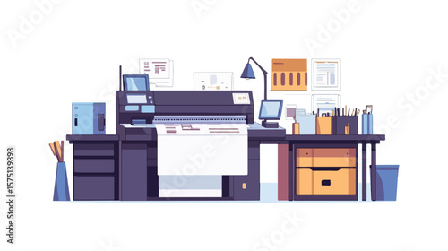 Professional Printer Printing Long Paper Sheet
