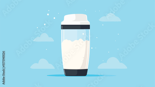 High-Quality Protein Shaker Flat Vector Illustration for Fitness Enthusiasts